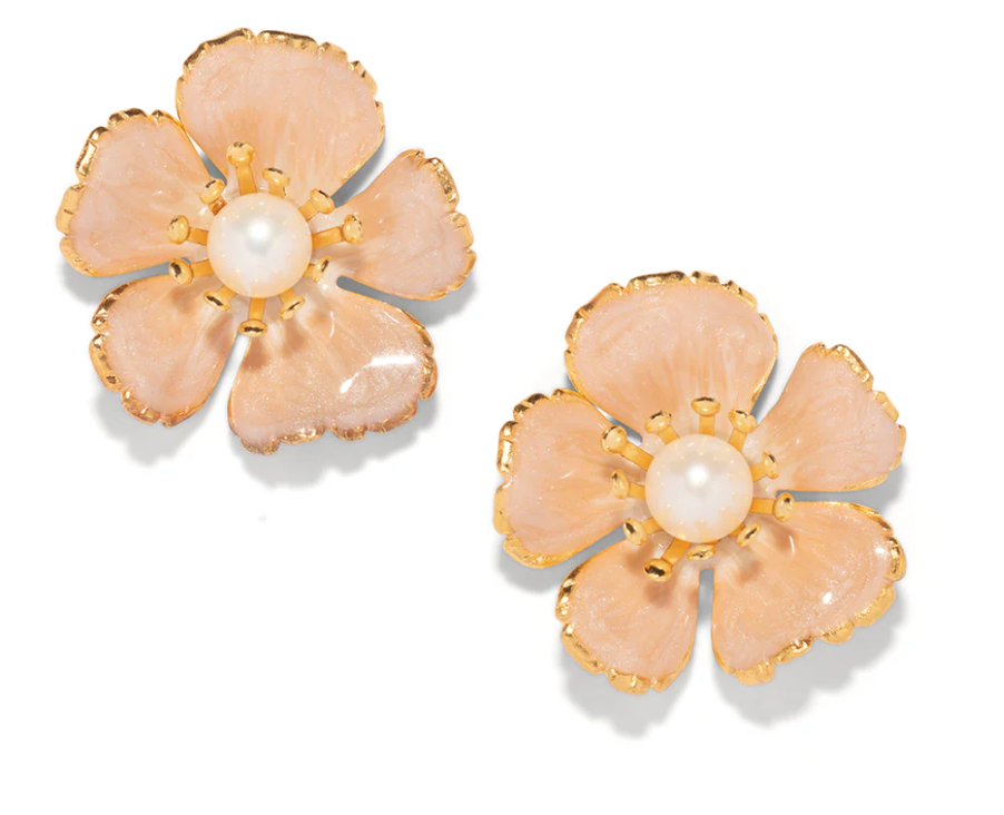 The Pink Reef Small Hand painted Floral in Cashmere