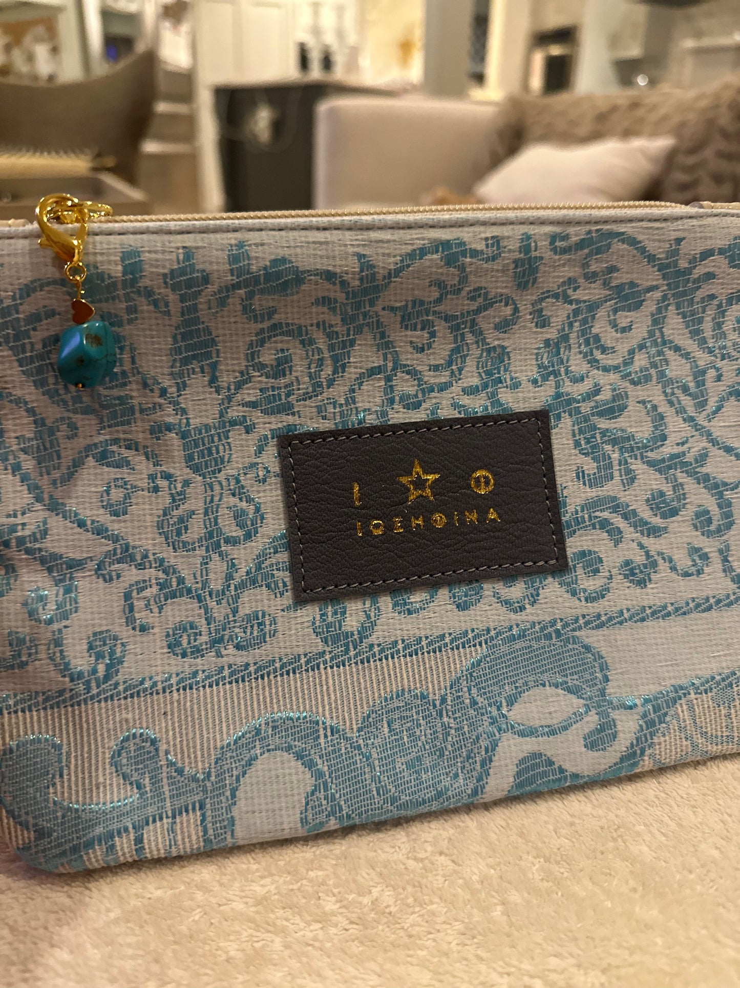 Semina Clutch with Turquoise Gem
