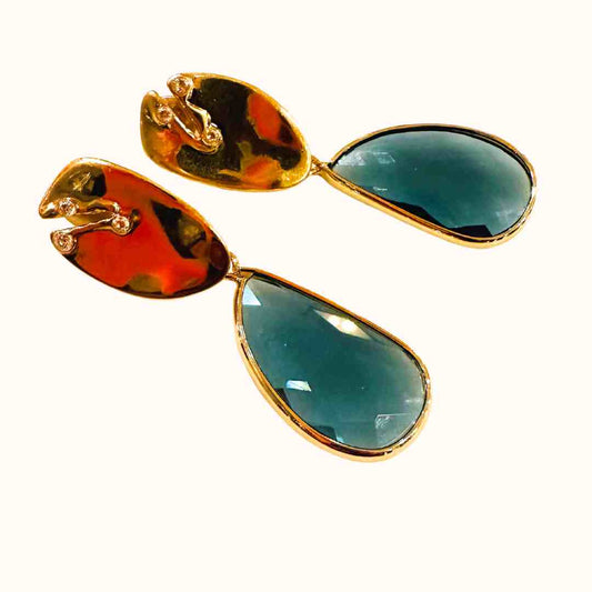 Drop Earrings in Colored Glass