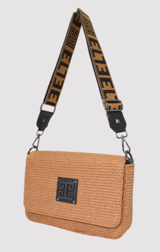 Athena Raffia Shoulder Bag
