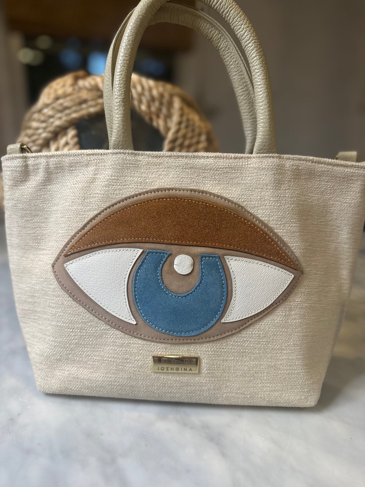 Leather Eye Small Tote