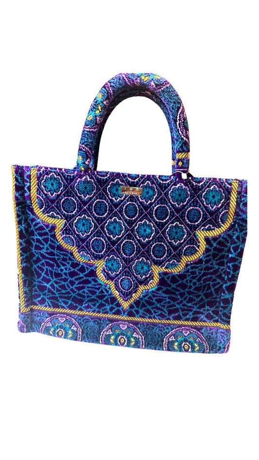 Eugenia Tote-Purple and Gold Velvet Tote