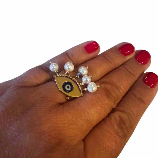 Ioletta Pearl and Eye Ring