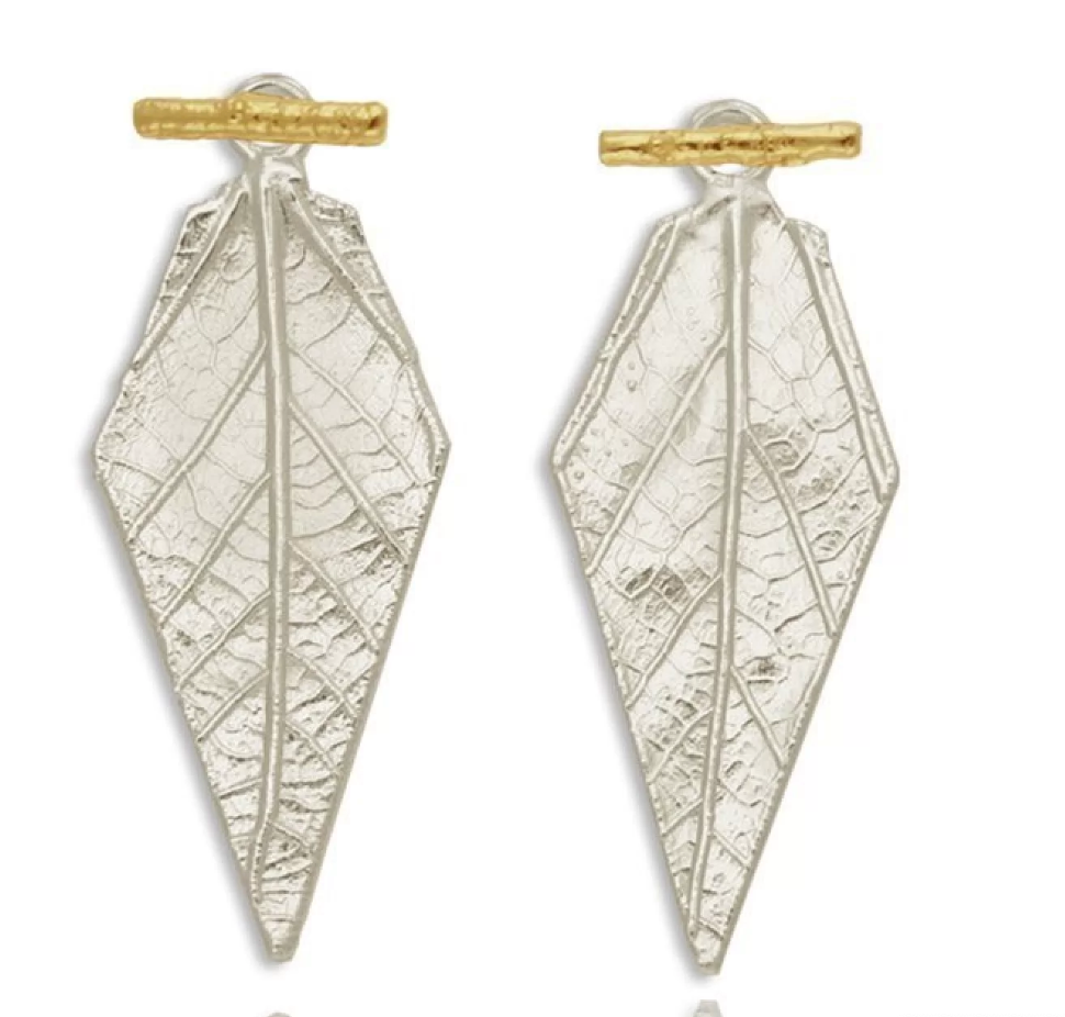 Amaryllis Earrings in Silver with Gold Post