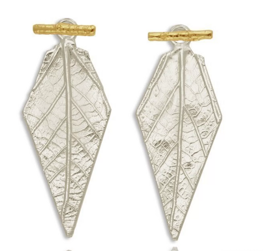 Amaryllis Earrings in Silver with Gold Post